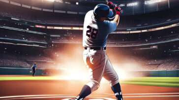 baseball player hits homerun out the stadium upscaled